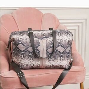 STELLA & DOT CRUSH IT CARRY-ON BLUSH SNAKE BRAND NEW